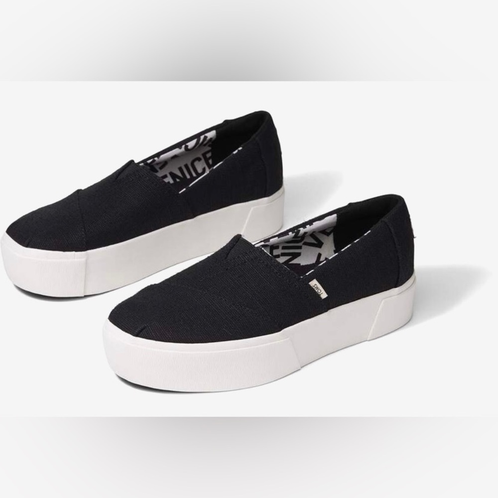 Platform slip-ons - black